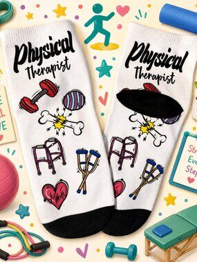 Adult Dress Ankle Socks. Physical Therapist. PT. Medical